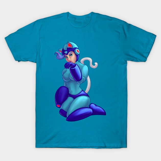 Darkstalkers Felicia in MegaMan Costume T-Shirt by Kylana